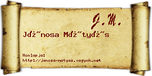 Jánosa Mátyás névjegykártya