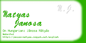 matyas janosa business card
